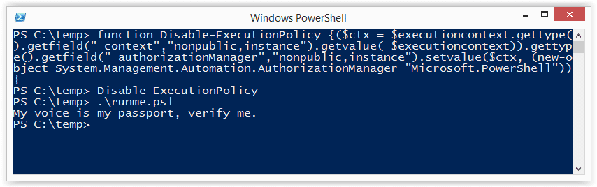 Powershell Bypass - Process Scope